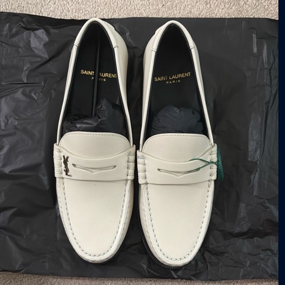 Saint Laurent Le Leather YSL Penny Loafers - Picture 1 of 6